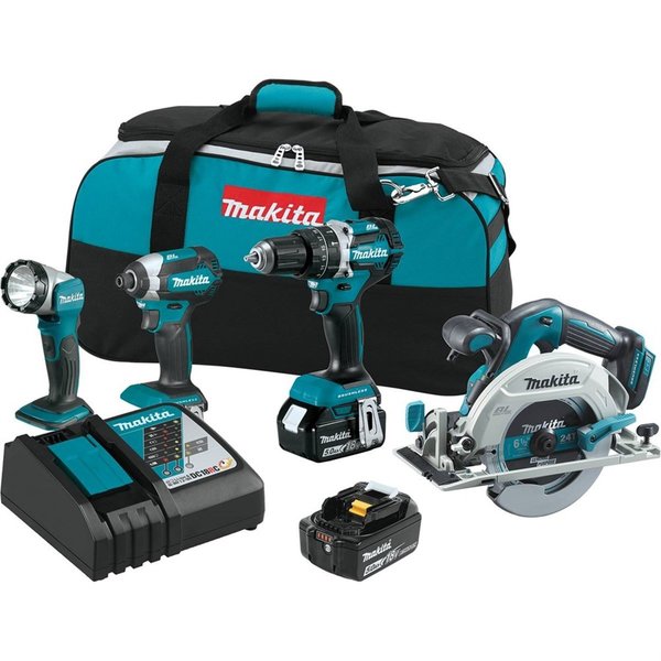 Makita 18V LXT LithiumIon 4Pc Combo Kit 50Ah MAKXT446T